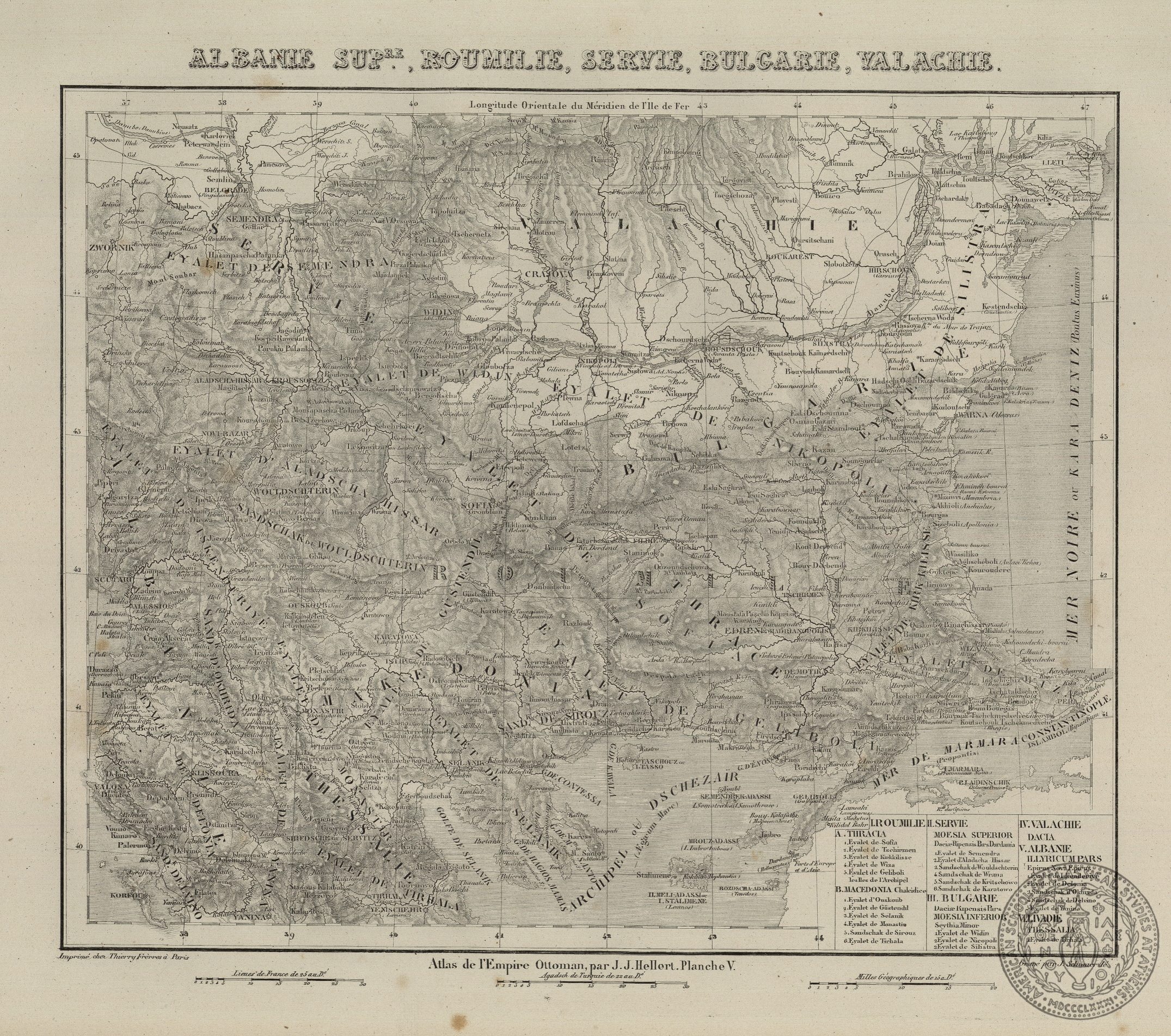 Albanie superieure, Roumilie, Servie, Bulgarie, Valachie